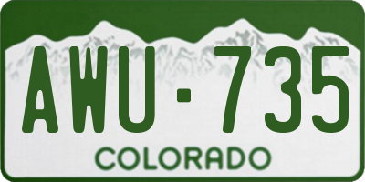 CO license plate AWU735