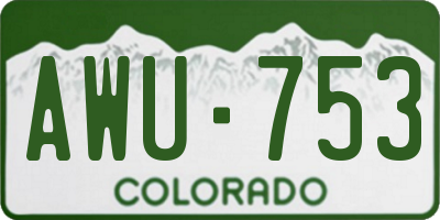 CO license plate AWU753
