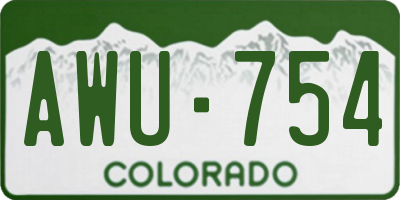CO license plate AWU754