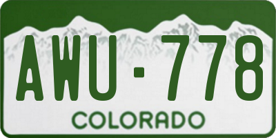 CO license plate AWU778