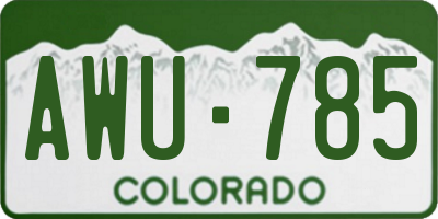 CO license plate AWU785
