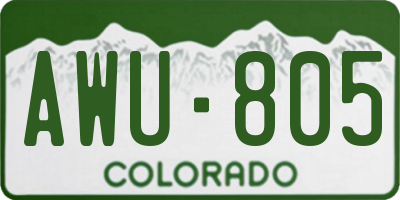 CO license plate AWU805