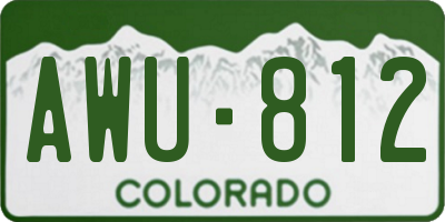 CO license plate AWU812