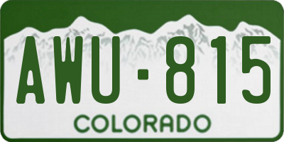 CO license plate AWU815