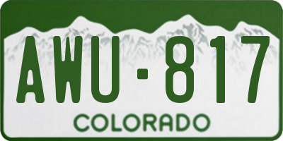 CO license plate AWU817