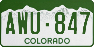 CO license plate AWU847