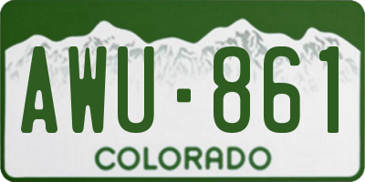 CO license plate AWU861