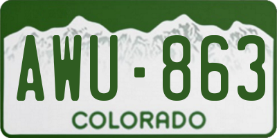 CO license plate AWU863
