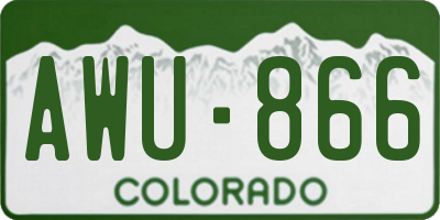 CO license plate AWU866