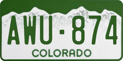 CO license plate AWU874