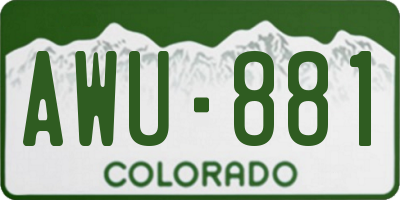 CO license plate AWU881