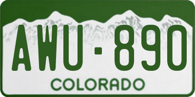 CO license plate AWU890