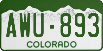 CO license plate AWU893