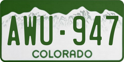 CO license plate AWU947