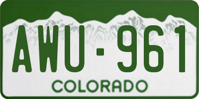 CO license plate AWU961