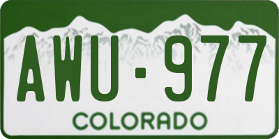 CO license plate AWU977
