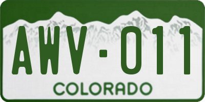CO license plate AWV011