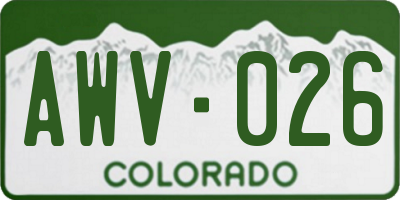 CO license plate AWV026