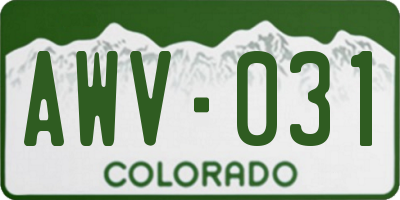 CO license plate AWV031