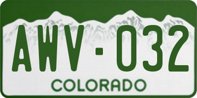 CO license plate AWV032