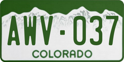 CO license plate AWV037