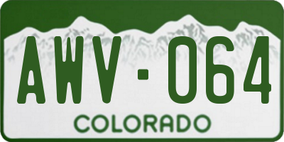 CO license plate AWV064
