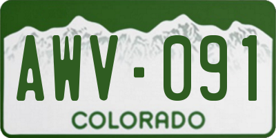 CO license plate AWV091