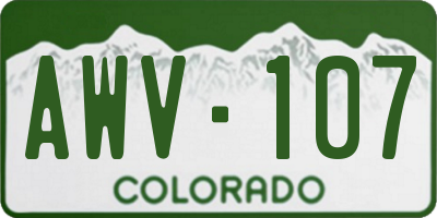 CO license plate AWV107