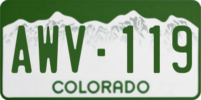CO license plate AWV119