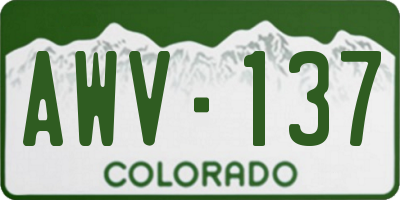 CO license plate AWV137