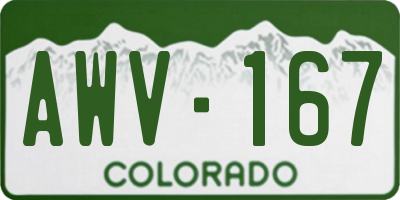 CO license plate AWV167