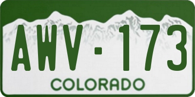 CO license plate AWV173
