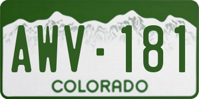 CO license plate AWV181