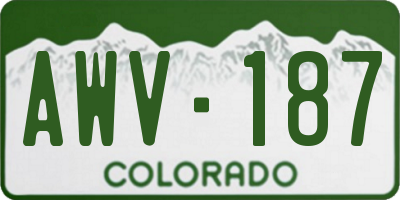 CO license plate AWV187