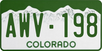 CO license plate AWV198