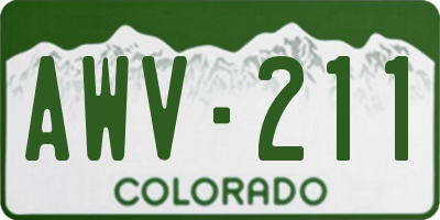 CO license plate AWV211