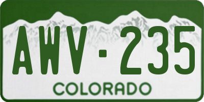 CO license plate AWV235