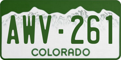 CO license plate AWV261