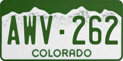 CO license plate AWV262