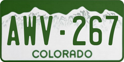 CO license plate AWV267