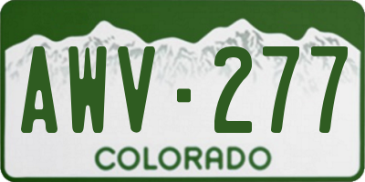 CO license plate AWV277
