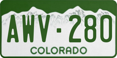 CO license plate AWV280