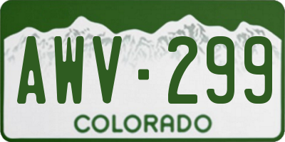 CO license plate AWV299