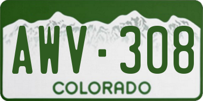 CO license plate AWV308