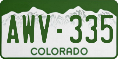 CO license plate AWV335