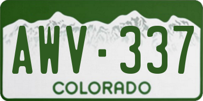 CO license plate AWV337