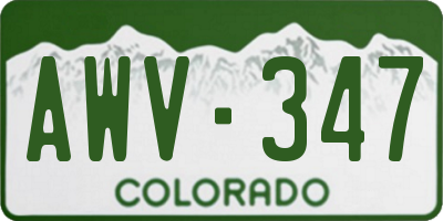 CO license plate AWV347