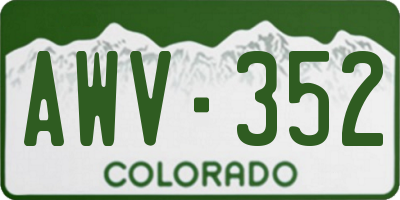 CO license plate AWV352