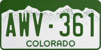 CO license plate AWV361