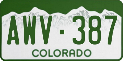 CO license plate AWV387